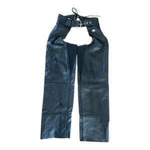 Harley-Davidson Black Leather Straight Leg Pants